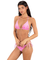 Hurley Hurley Women's Tropical Blooms Tri Tie Top - Bright Plumeria/Hula Pink Bright Plumeria/Hula Pink S Womens Bikini Tops