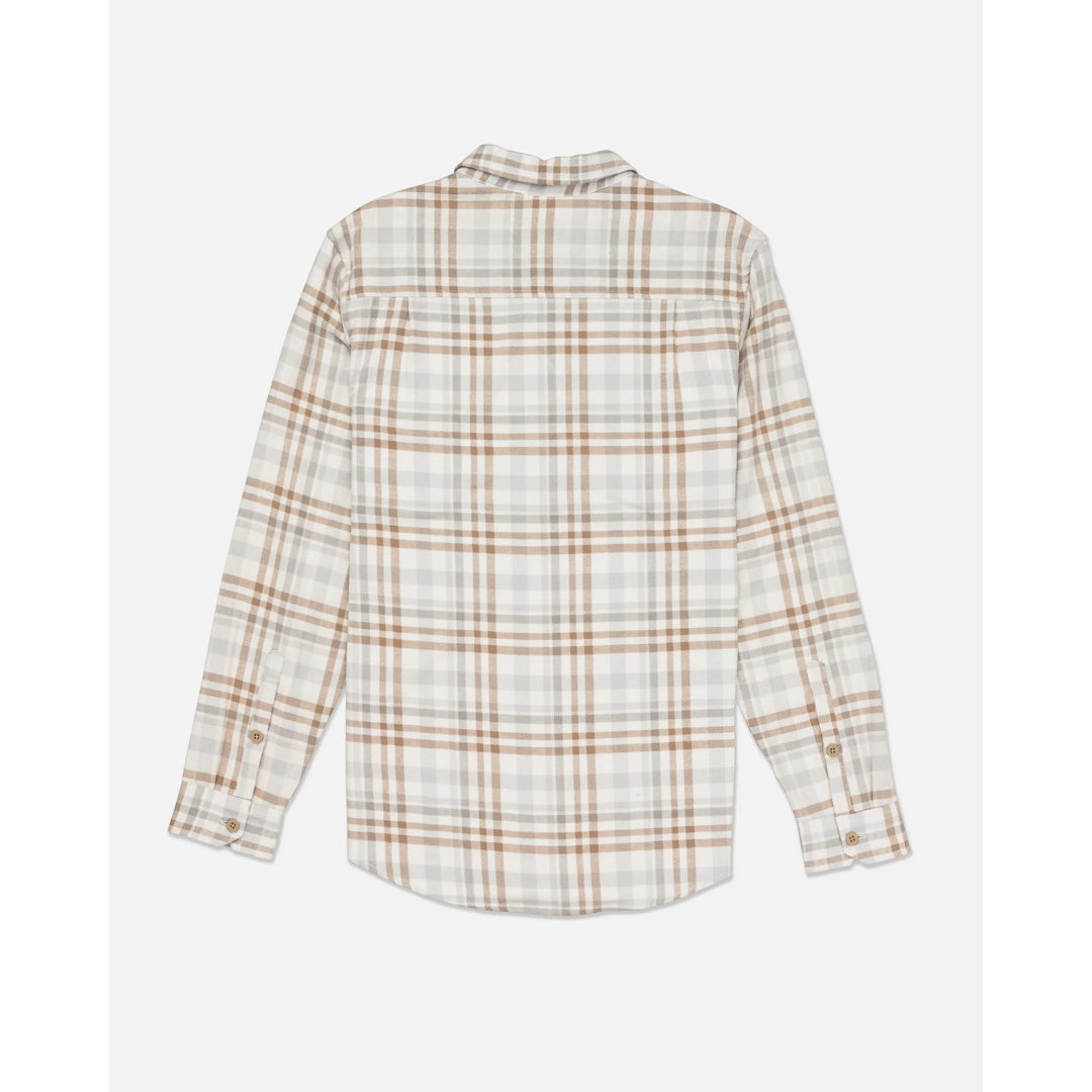 Hurley Hurley Men's Portland Organic Flannel Long Sleeve Pebble M Mens Button Up Long Sleeve Shirts