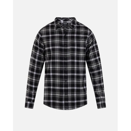 Hurley Hurley Men's Portland Organic Flannel Long Sleeve Pebble M Mens Button Up Long Sleeve Shirts