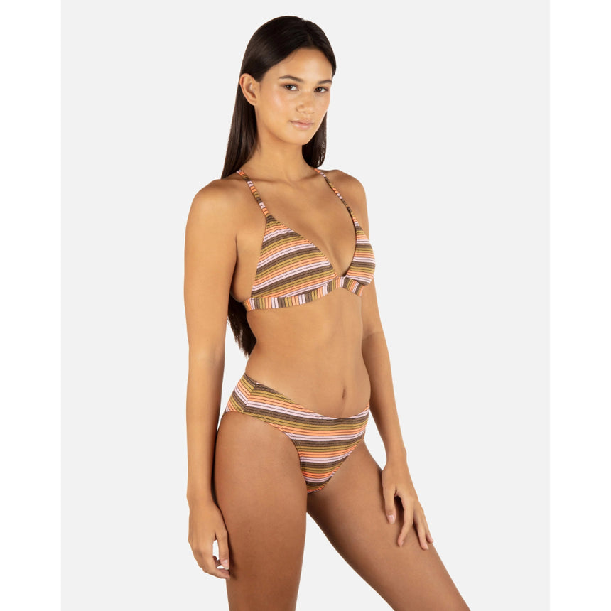 Hurley Hurley Women's Sunset Sine Stripe Adjustable Banded Top Sunrise Pink S Womens Bikini Tops