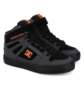 DC DC Youth Pure High Top EV Shoes- Grey/Black/Orange Grey/Black/Orange 11 Youth Boys Skate Shoes 5T to 13T and 1 to 7 US Size
