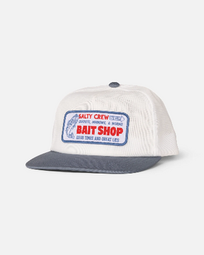Salty Crew Salty Crew Men's Bait Shop Trucker Hat Off White 1SZ Mens Hats Flat Brim