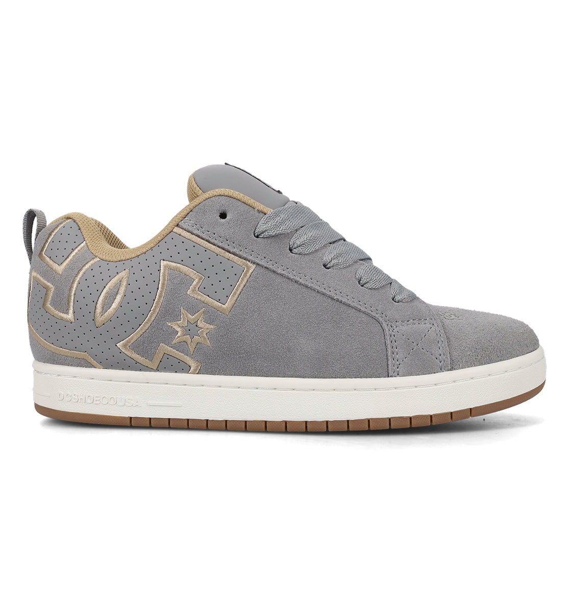 DC Men's Court Graffik SE Shoes- Light Grey/Tan/Gum
