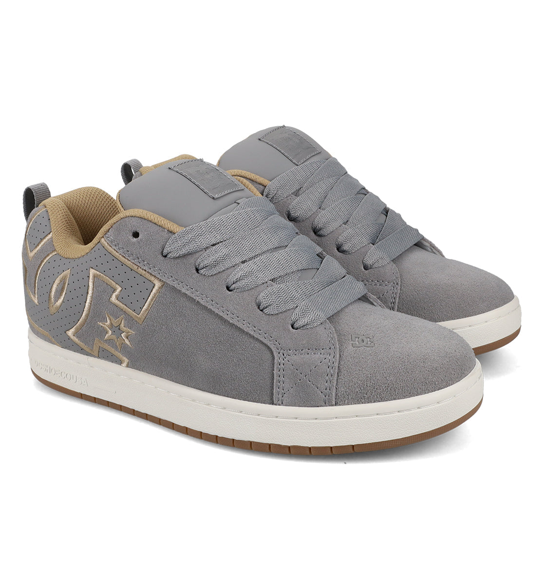 DC Men's Court Graffik SE Shoes- Light Grey/Tan/Gum