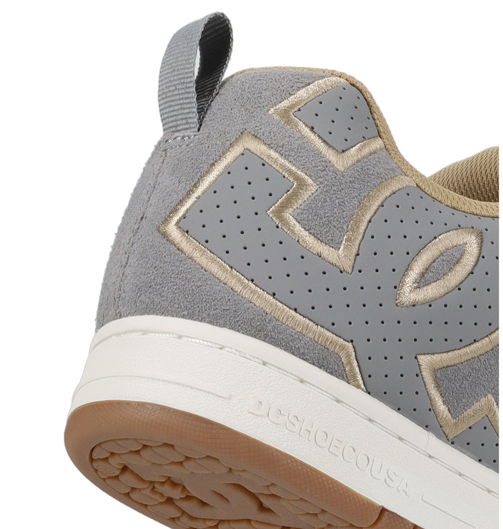 DC Men's Court Graffik SE Shoes- Light Grey/Tan/Gum