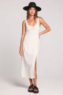 Saltwater Luxe Saltwater Luxe Women's Woven Tank Midi Dress - Ecru Ecru S Womens Long Dresses