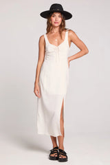 Saltwater Luxe Saltwater Luxe Women's Woven Tank Midi Dress - Ecru Ecru S Womens Long Dresses