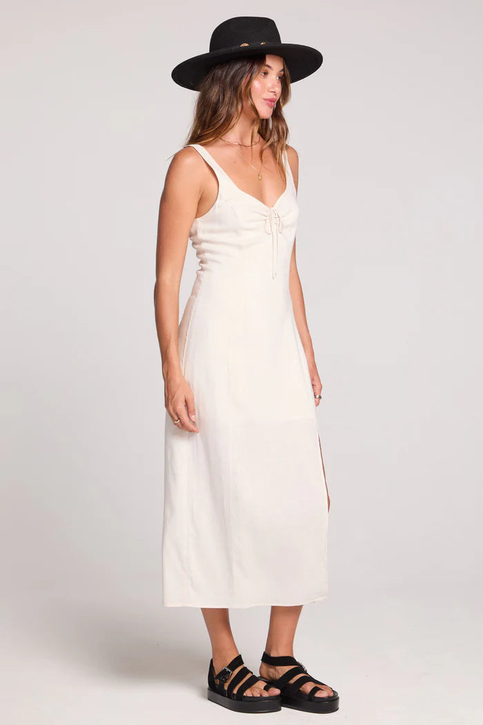 Saltwater Luxe Saltwater Luxe Women's Woven Tank Midi Dress - Ecru Ecru S Womens Long Dresses