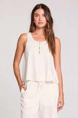 Saltwater Luxe Saltwater Luxe Women's Woven A-Line Tank - Ecru Ecru S Womens Tank Tops