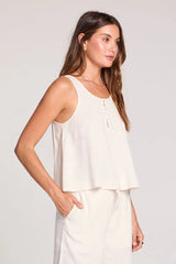 Saltwater Luxe Saltwater Luxe Women's Woven A-Line Tank - Ecru Ecru S Womens Tank Tops