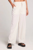 Saltwater Luxe Saltwater Luxe Women's Woven Pull On Pant - Ecru Ecru S Womens Pants and Jeans