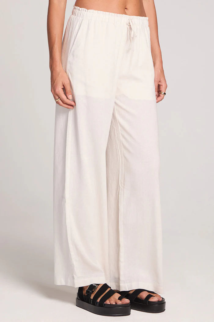 Saltwater Luxe Saltwater Luxe Women's Woven Pull On Pant - Ecru Ecru S Womens Pants and Jeans