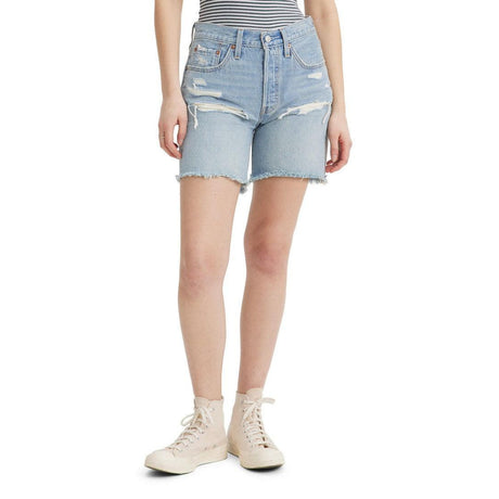 Levis Levis 501 Mid Thigh Short CHARLESTON PICKS 25 Womens Jean Shorts