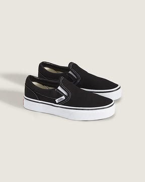 Vans Vans Kids Classic Slip-Ons Black/ True White Black/ True White 12 Youth Boys Skate Shoes 5T-13T & 1-7 US Size