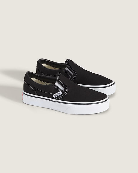 Vans Vans Kids Classic Slip-Ons Black/ True White Black/ True White 12 Youth Boys Skate Shoes 5T-13T & 1-7 US Size