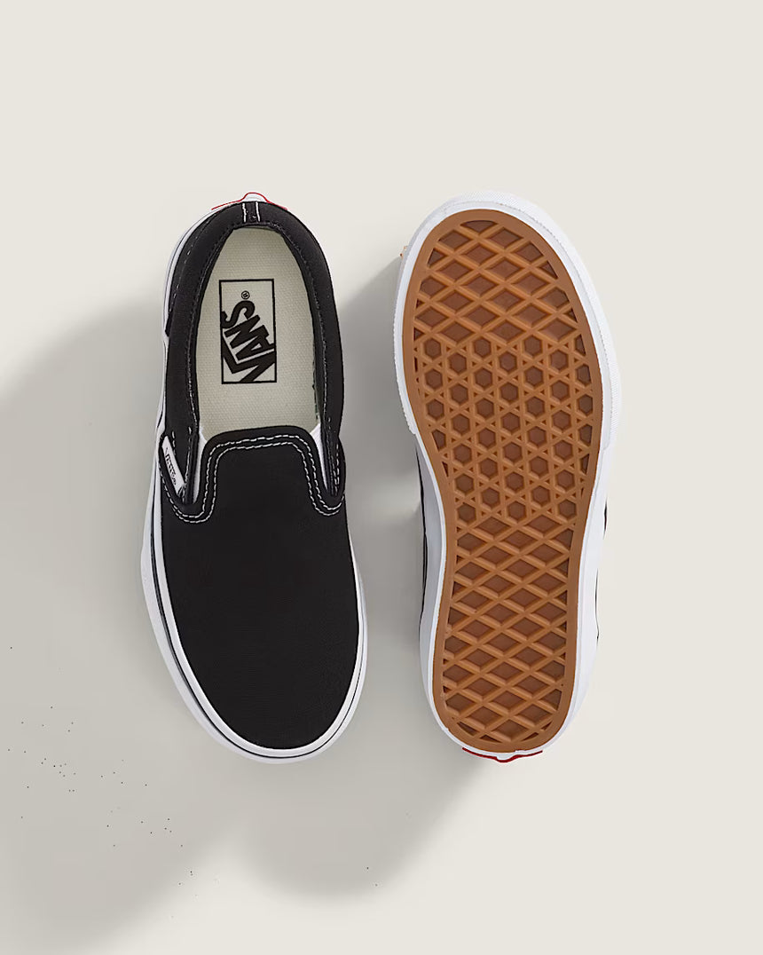 Vans Vans Kids Classic Slip-Ons Black/ True White Black/ True White 12 Youth Boys Skate Shoes 5T-13T & 1-7 US Size