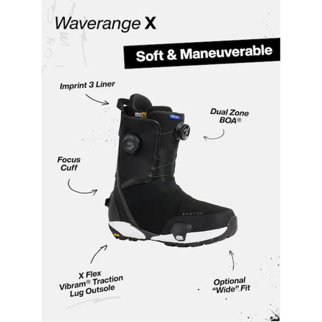 Burton Men's Waverange X Step On® Boots - Iris Bloom Iris Bloom 9 Mens Snowboard Boa Boots 6 to 15 US Mens size