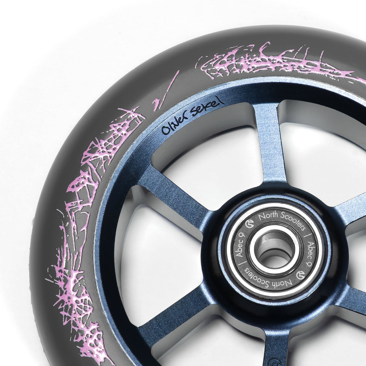 North Scooters North Oliver Sekel Signature Wheel - 30mm - G7 Navy / Dark Grey PU 115 x 30mm Scooter Wheels