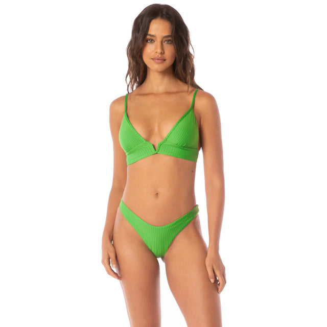 Maaji Paradiso Long Line Triangle Bikini Top - Green Mojito Green S Womens Bikini Tops