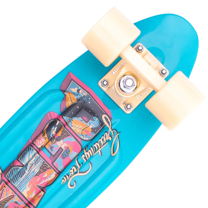 Penny Penny Complete Postcard Coastal Blue 22" Blue 22" Longboard Cruiser - 20 to 25 Inches
