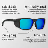 Pit Viper Pit Viper The Spackler Revlock – HDPV Polarized Blue-Green Womens Sunglasses Lifestyle