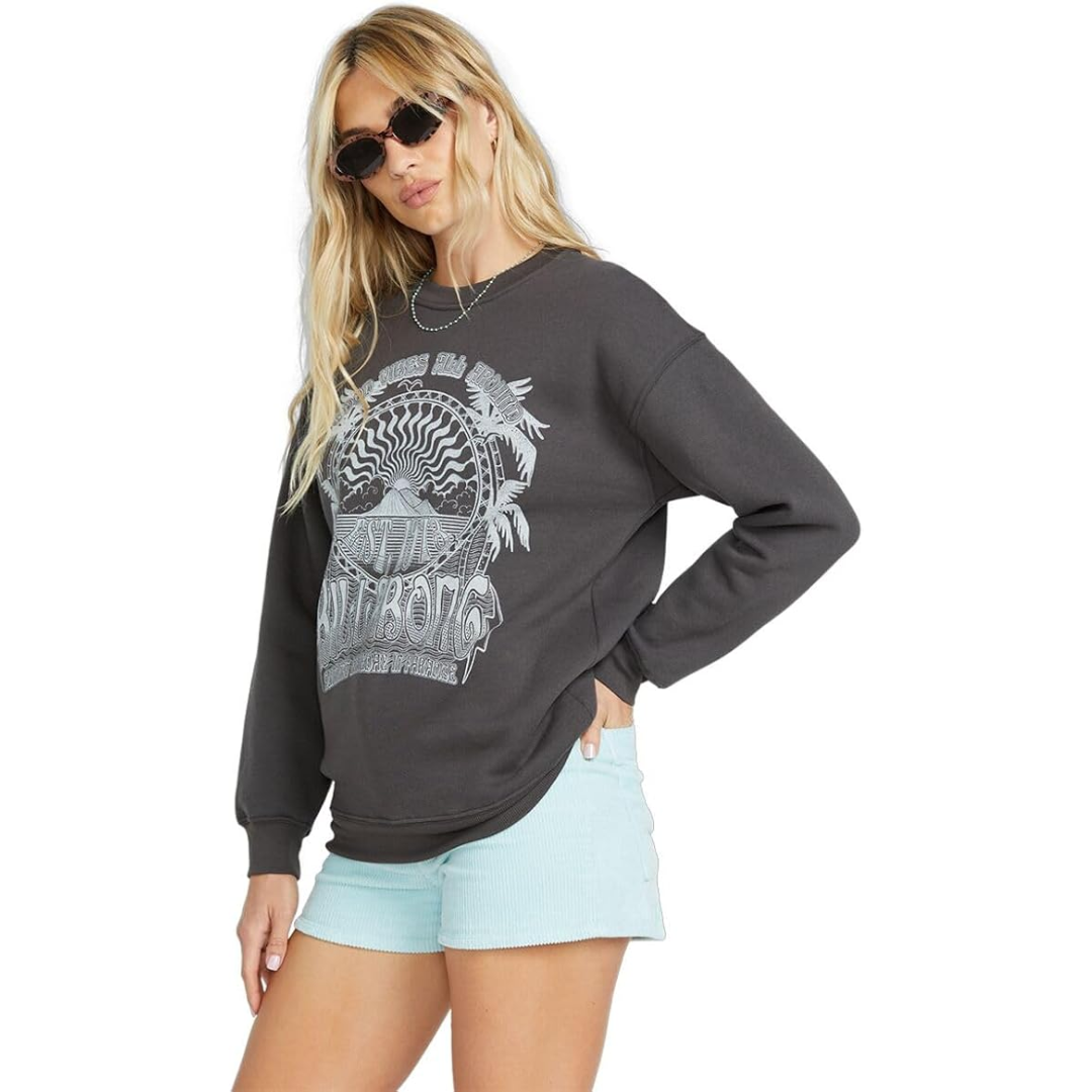 Billabong Billabong Women's Palm Classics Crew Off Black S Womens Pull Over Hoodies