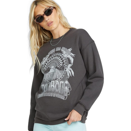 Billabong Billabong Women's Palm Classics Crew Off Black S Womens Pull Over Hoodies