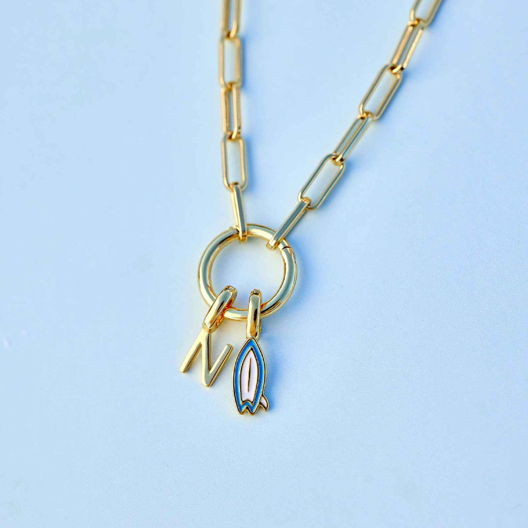 Pura Vida Harper Round Charm Chn Choker