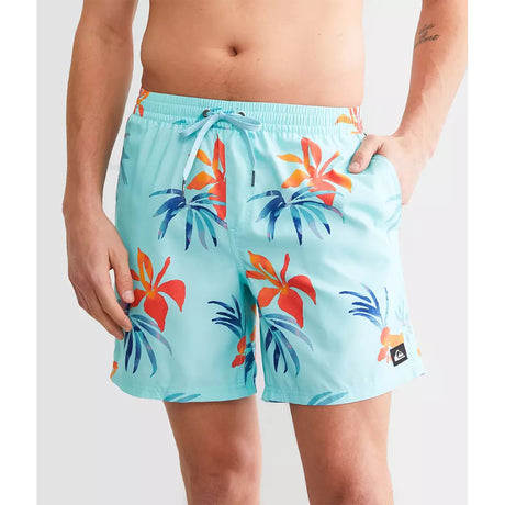 Quiksilver Quiksilver Men's SC Mini Paradise Volley Shorts WILD FERN BLACK S Mens Elastic Swim Trunks