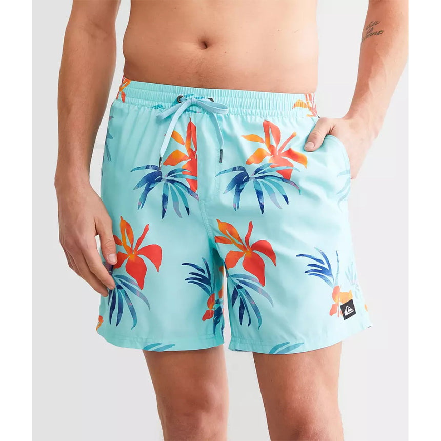 Quiksilver Quiksilver Men's SC Mini Paradise Volley Shorts WILD FERN BLACK S Mens Elastic Swim Trunks
