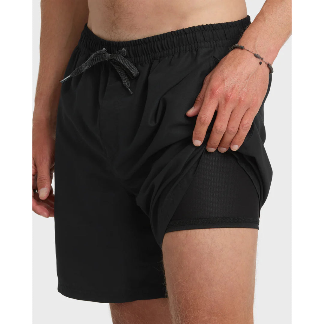 Quiksilver Quiksilver Men's Everyday Mix Volley 17NB URCHIN- BLACK S Mens Elastic Swim Trunks