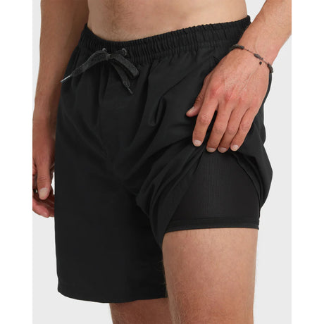 Quiksilver Quiksilver Men's Everyday Mix Volley 17NB URCHIN- BLACK S Mens Elastic Swim Trunks