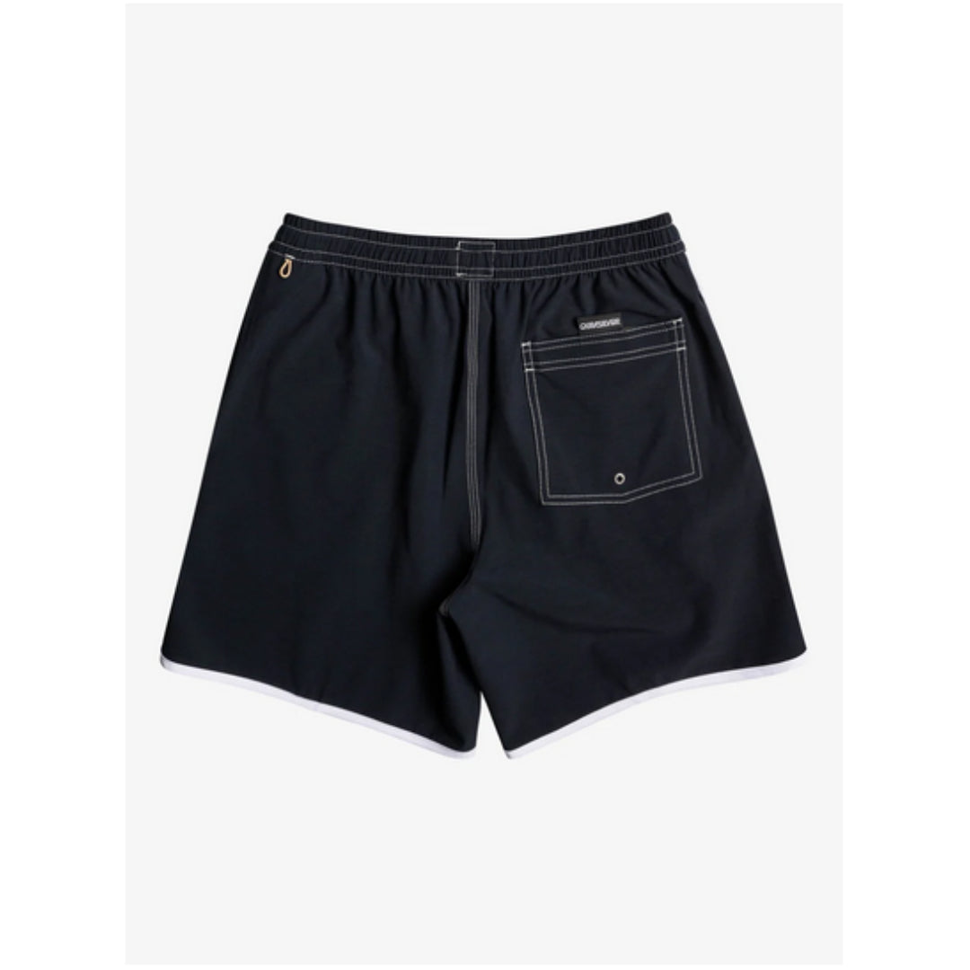 Quiksilver Quiksilver Men's Original Scalloped Volley 17NB Shorts Black S Mens Elastic Swim Trunks