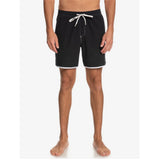 Quiksilver Quiksilver Men's Original Scalloped Volley 17NB Shorts Black S Mens Elastic Swim Trunks