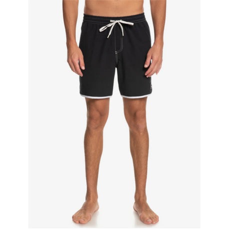 Quiksilver Quiksilver Men's Original Scalloped Volley 17NB Shorts Black S Mens Elastic Swim Trunks