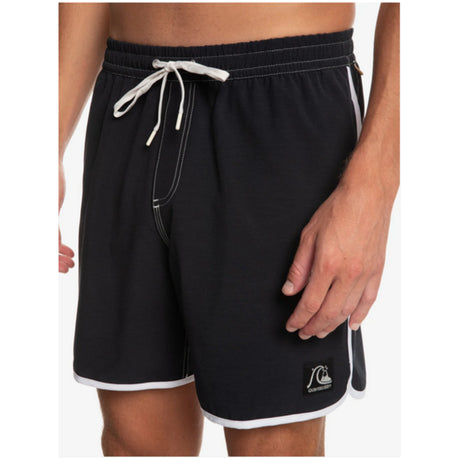 Quiksilver Quiksilver Men's Original Scalloped Volley 17NB Shorts Black S Mens Elastic Swim Trunks