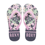 Roxy Girls RG Viva Stamp II Flip Flops - Crazy Pink/ Blue Radiance