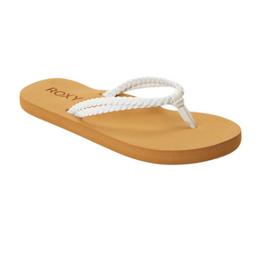 Roxy Roxy RG Costas II Youth Girls Flip Flops - White White 11 Youth Girls Sandals 5T to 13T and 1 to 7 US Size