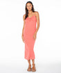 Roxy Roxy Women's Starry Eyes Midi Dress Sugar Coral Solid S Womens Short Dresses