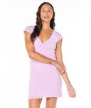 Roxy Roxy Women's Vibe Check Mini Dress Orchid Bouquet Solid S Womens Short Dresses