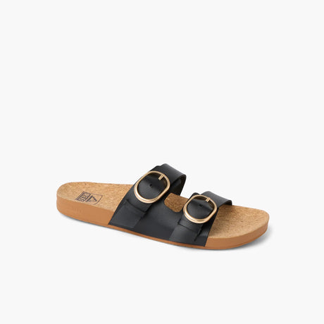 Reef Reef Women Vista Kara Sandal - Black Black 7 Womens Slip on Sandals 5 to 11
