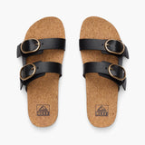 Reef Reef Women Vista Kara Sandal - Black Black 7 Womens Slip on Sandals 5 to 11