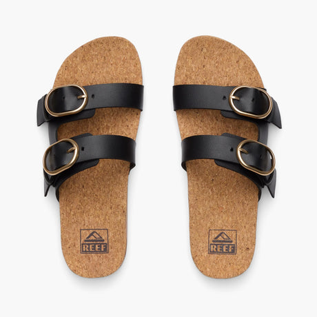 Reef Reef Women Vista Kara Sandal - Black Black 7 Womens Slip on Sandals 5 to 11