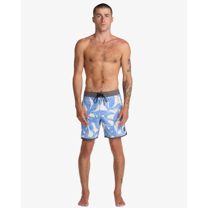 RVCA RVCA Freeport Board Shorts 16" Blue Fusion 28 Mens Elastic Swim Trunks
