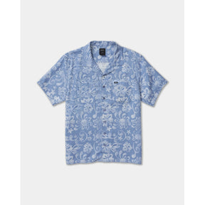 RVCA RVCA Men's Alvarez Aloha Short Sleeve Shirt - Light Blue Light Blue S Mens Button Up Short Sleeve Shirts