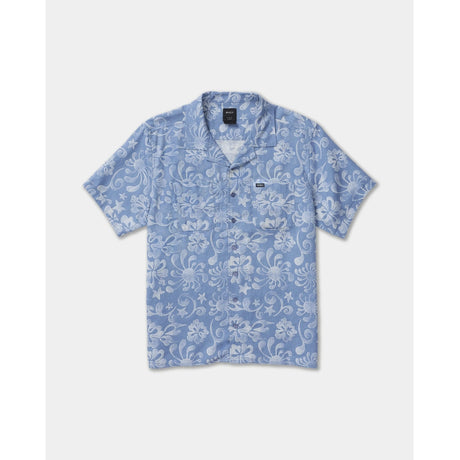 RVCA RVCA Men's Alvarez Aloha Short Sleeve Shirt - Light Blue Light Blue S Mens Button Up Short Sleeve Shirts