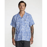 RVCA RVCA Men's Alvarez Aloha Short Sleeve Shirt - Light Blue Light Blue S Mens Button Up Short Sleeve Shirts