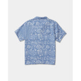 RVCA RVCA Men's Alvarez Aloha Short Sleeve Shirt - Light Blue Light Blue S Mens Button Up Short Sleeve Shirts