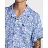 RVCA RVCA Men's Alvarez Aloha Short Sleeve Shirt - Light Blue Light Blue S Mens Button Up Short Sleeve Shirts