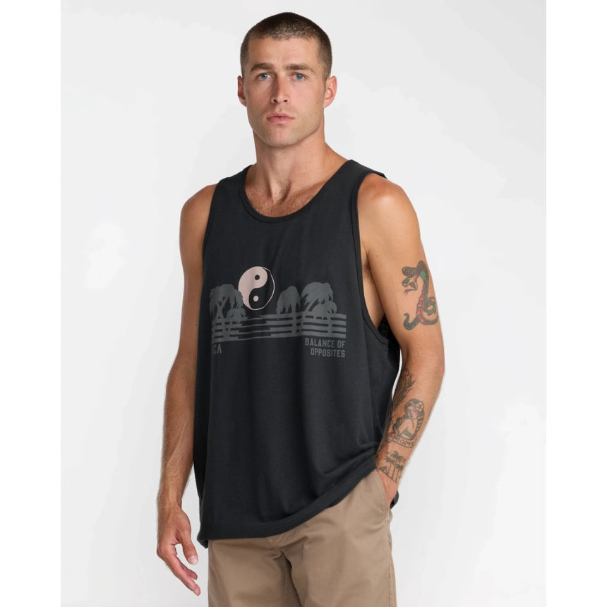 RVCA RVCA Men's Balance Horizon Tank Top - Pirate Black Pirate Black S Mens Sleeveless Shirts